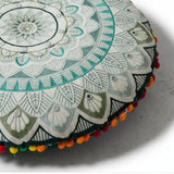 Cojin Boho Verde Redondo Chico