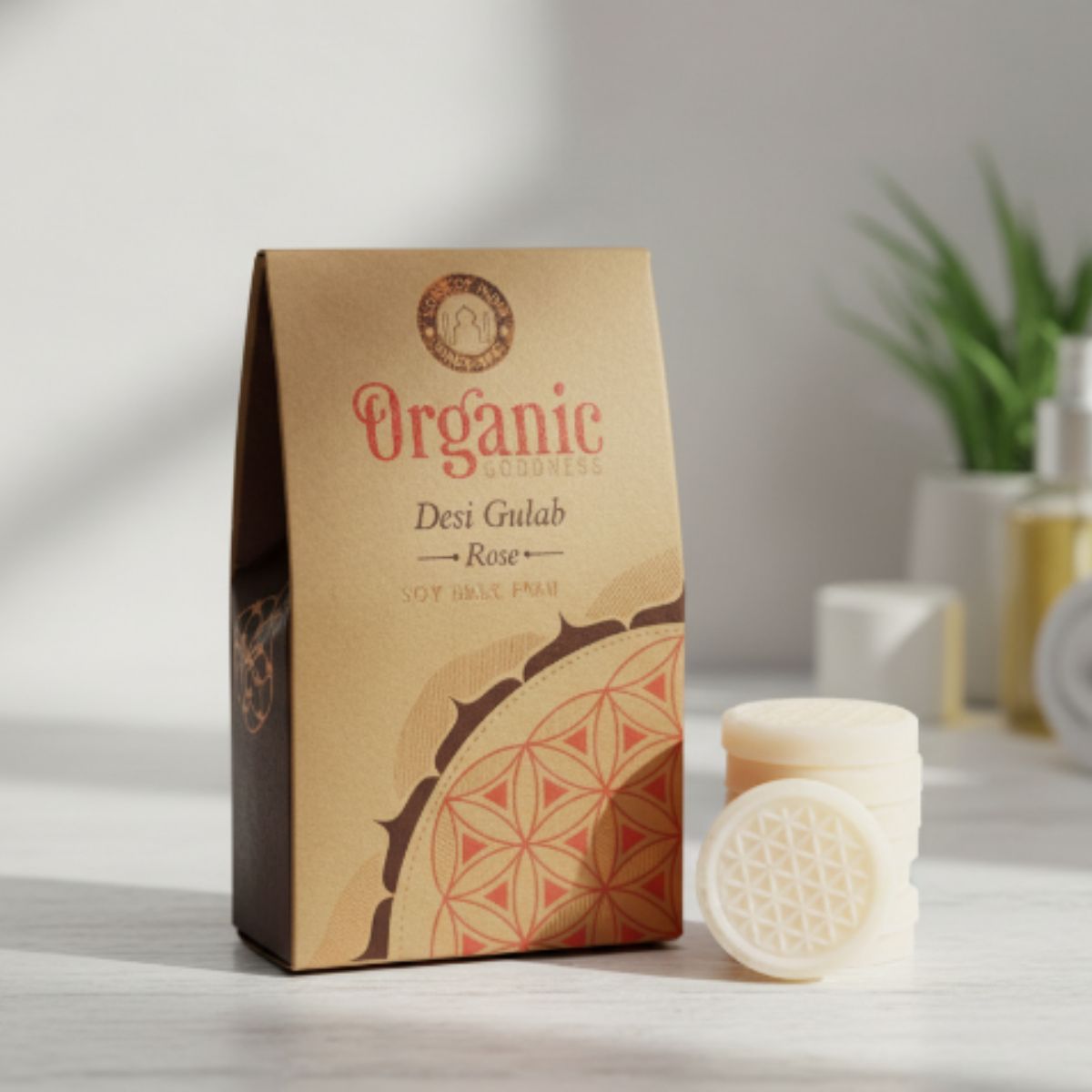 Pastilla Cera de Soya Rosa