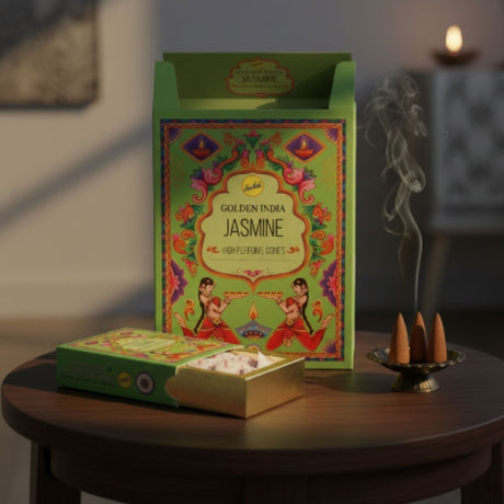 Incienso Cascada Golden Indian Jazmín 10 conos