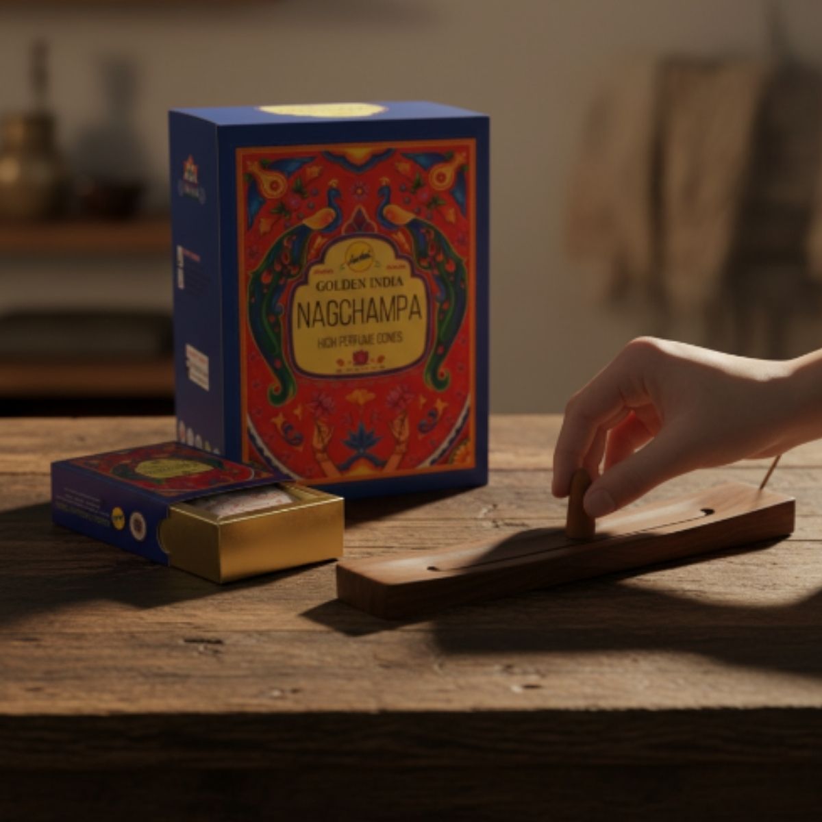 Incienso Cascada Golden Indian Nag Champa 10 conos