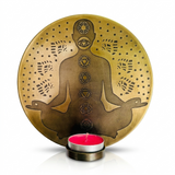 Porta Vela de Pared Chakra Meditación Dorado Pequeño