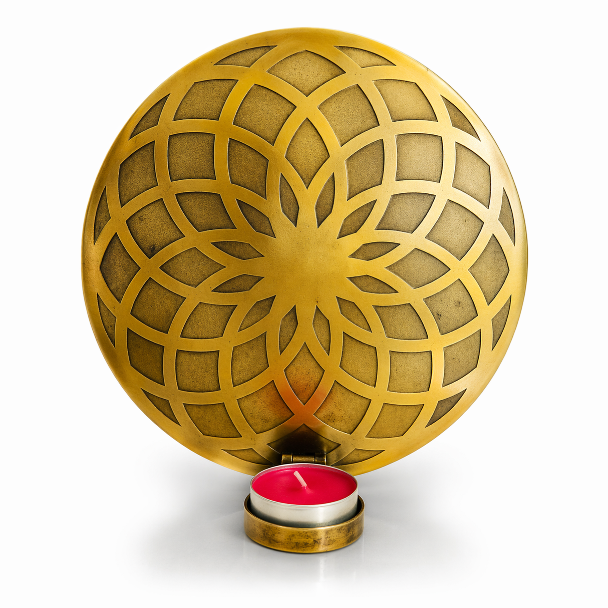 Porta Vela de Pared Flor de la Vida Gold Pequeño