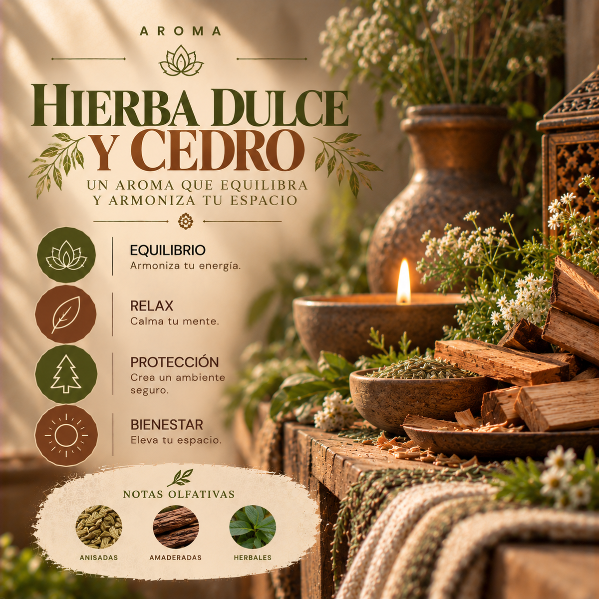 Incienso Hierba Dulce + Cedro