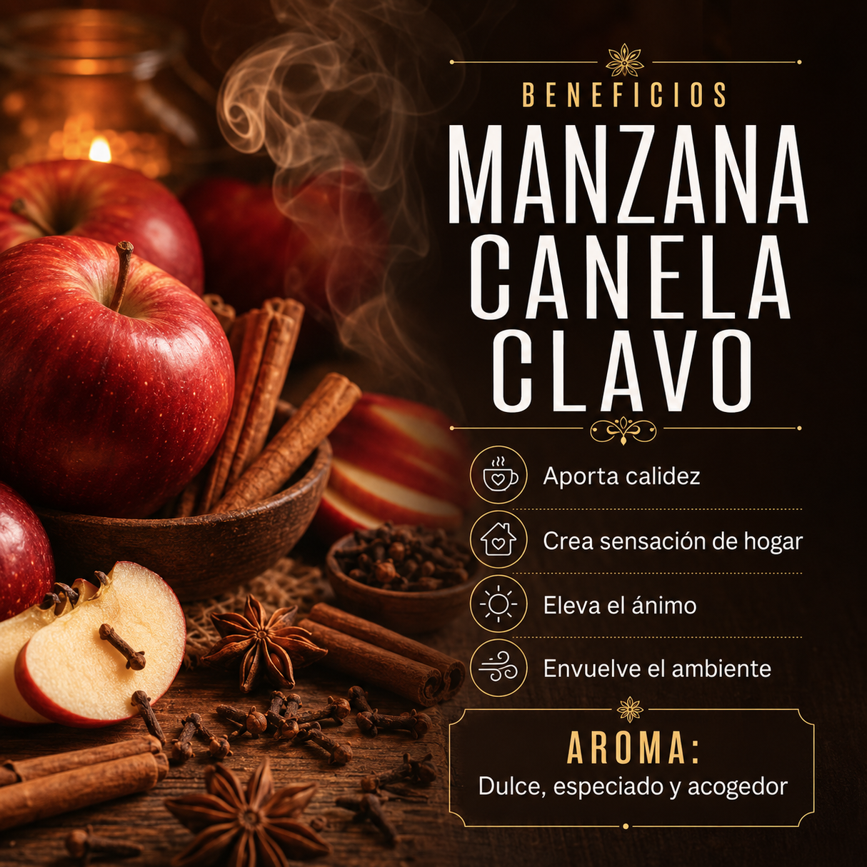 Aceite Aromático Manzana Canela Clavo