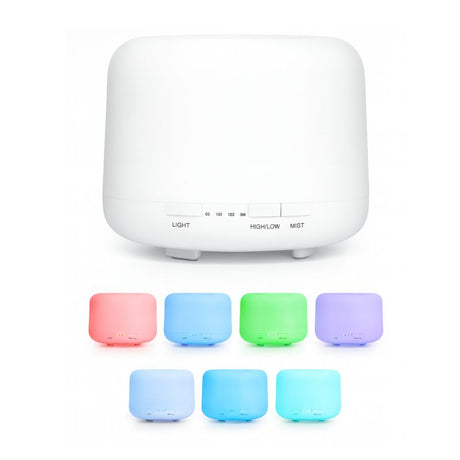 Humidificador Ultrasonico Blanco 500mL + 1 aceite de regalo