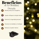 Pulsera Obsidiana Dorada 6mm