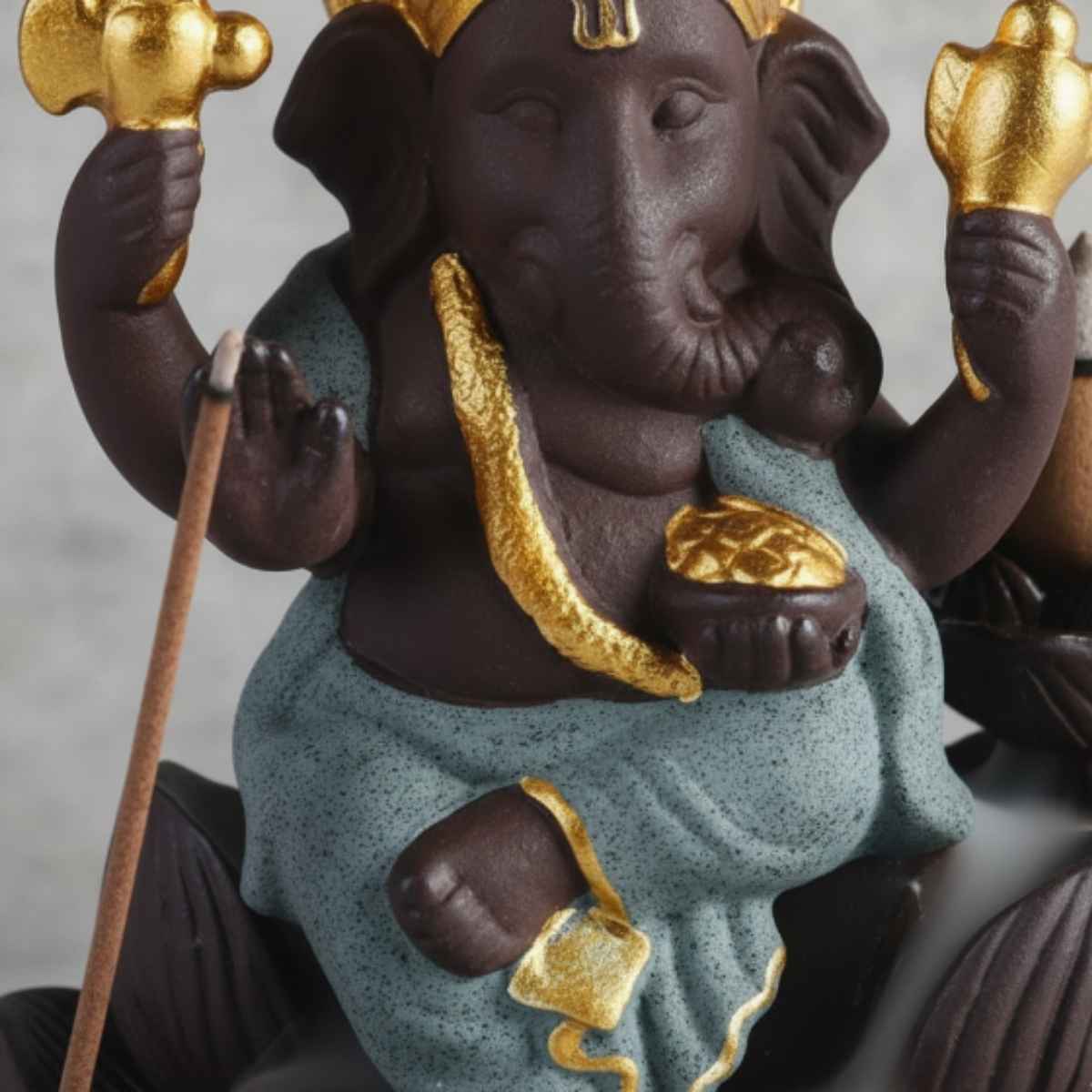 Porta Incienso Cascada Ganesha Verde