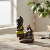 Porta Incienso Cascada Mini Buda Siddharta Amarillo