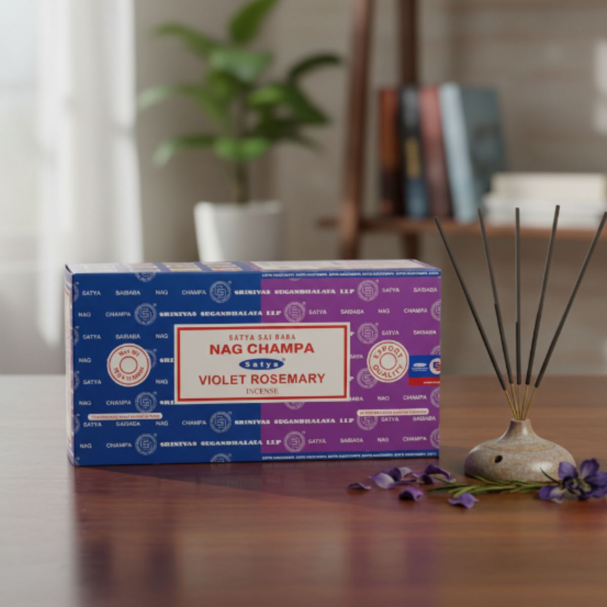 Incienso dúo Nag Champa y Violet Rosemary