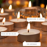 Pack 50 Velas Tealight 4 horas