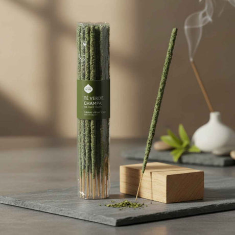 Sahumerio Artesano Té Verde y Flor de Champa 20u