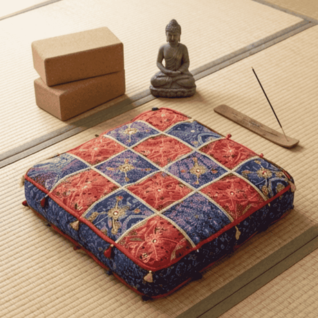 Cojin de Suelo Patchwork Azul XL