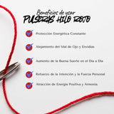 Pulsera Hilo Rojo Protección Redondo