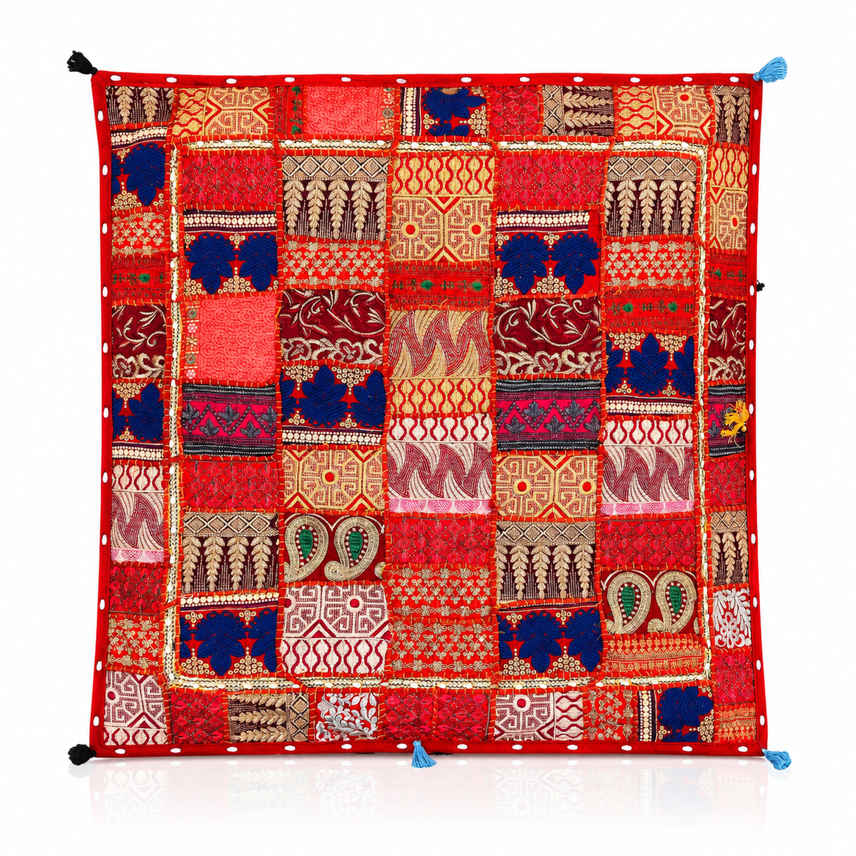 Cojin de Suelo Patchwork Rojo Extra Grande