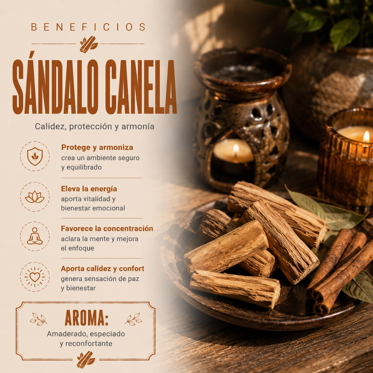 Incienso Sándalo con Canela