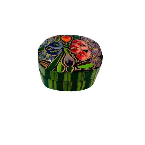 Cajita de Sueños Rectangular Mini Flores Verde
