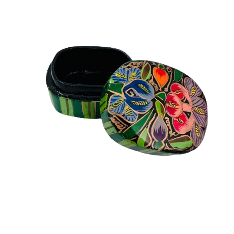 Cajita de Sueños Rectangular Mini Flores Verde