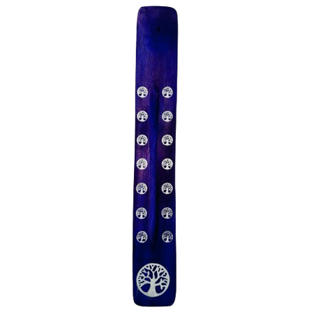 Tabla Porta Incienso Madera: Árbol de la Vida Morado