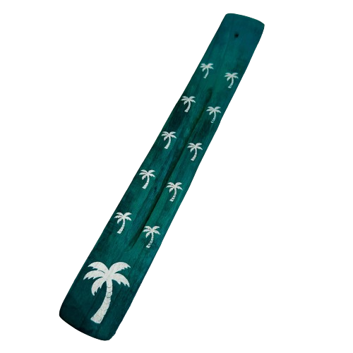 Tabla Porta Incienso Madera: Palmera Verde
