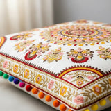 Cojin Boho Amarillo Cuadrado Grande