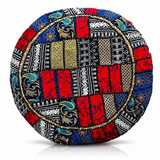 Cojin de Suelo Patchwork Azul Redondo Extra Grande
