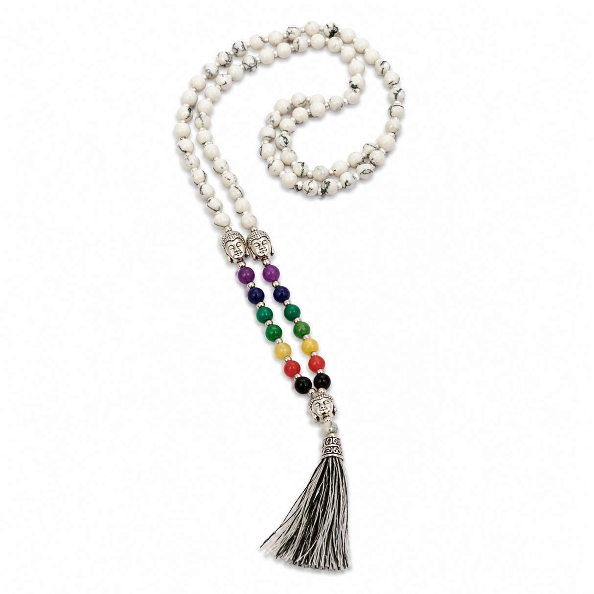 Japa Mala Buda Howlita 6mm