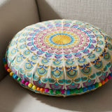 Cojin Boho Multicolor Redondo Grande