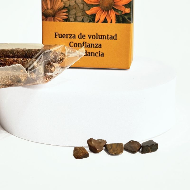 Incienso con Piedras de Ojo de Tigre