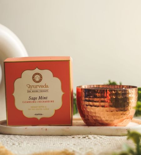 Vela Ayurveda de Dos Mechas Salvia Blanca y Menta