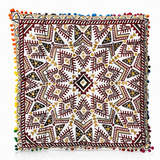 Cojin Boho Burdeo Cuadrado Grande