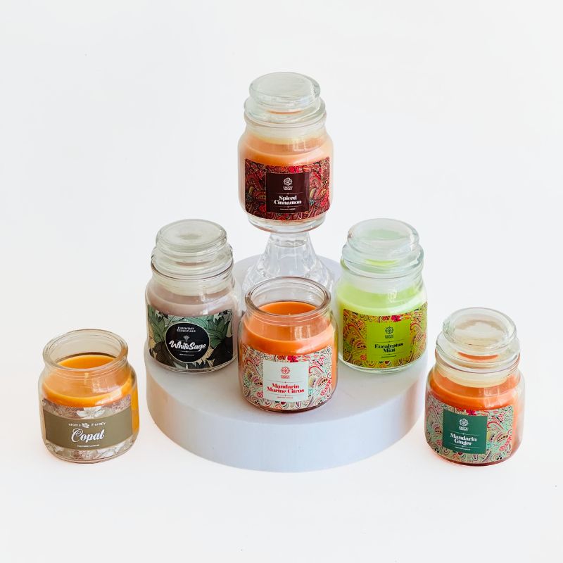 Pack 6 Velas de Tapa de Vidrio