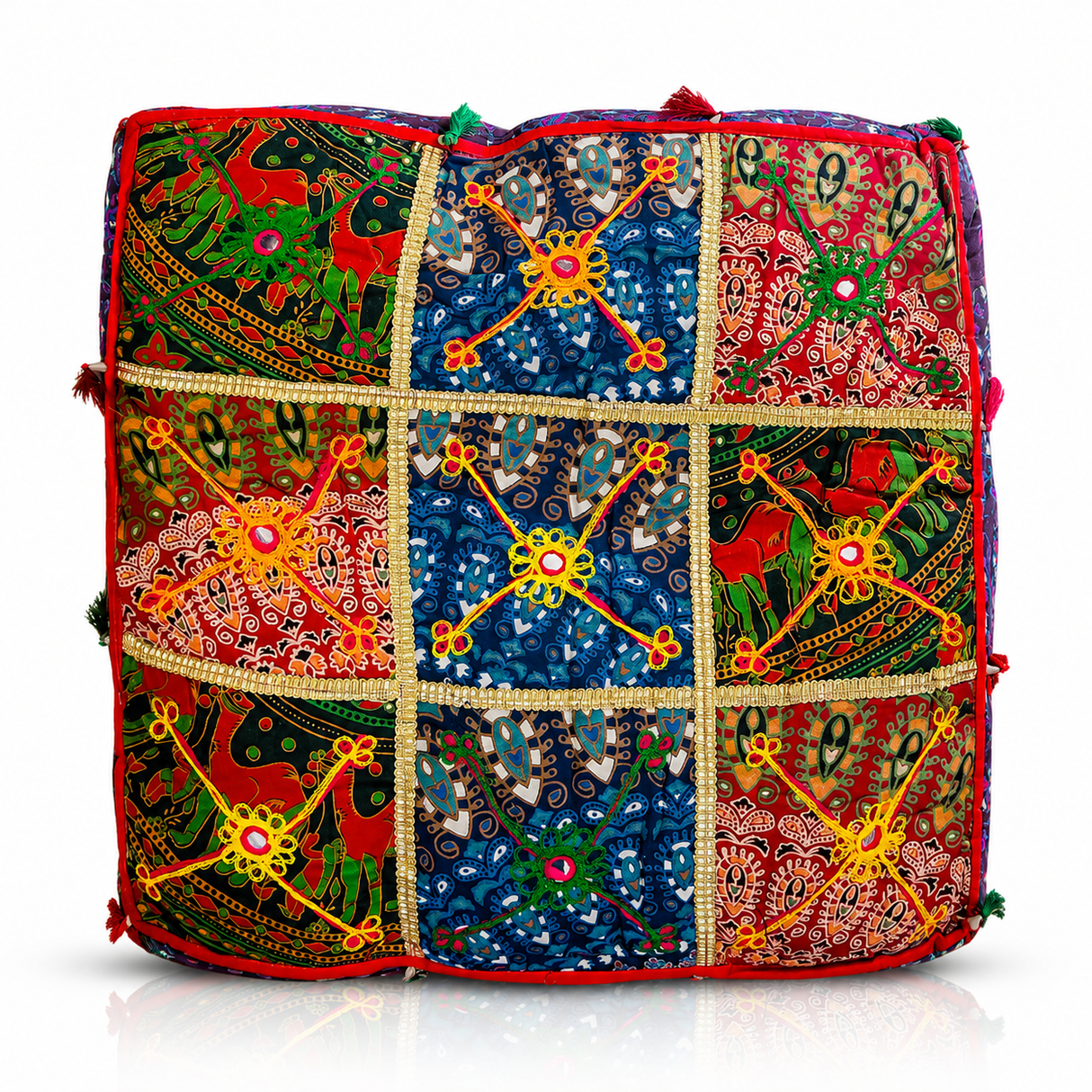 Cojin Patchwork Indio Cuadrado Grande