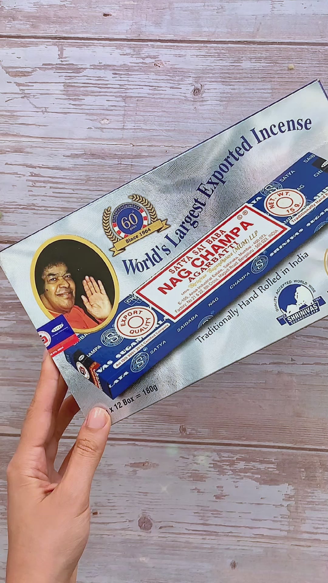 Incienso Natural Nag Champa Azul - Satya