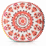 Cojin Boho Rosado Redondo Grande