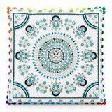 Cojin Boho Verde Cuadrado Chico