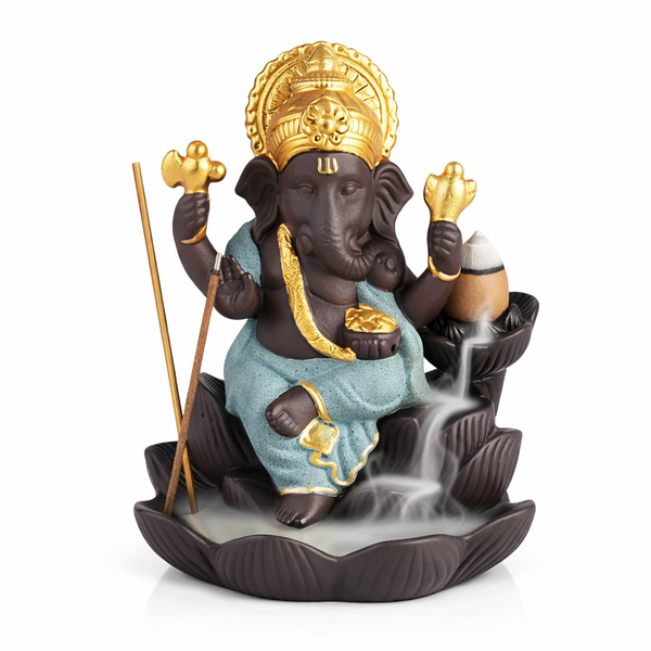 Porta Incienso Cascada Ganesha Verde