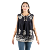 Blusa Dayita Negra con Blanco