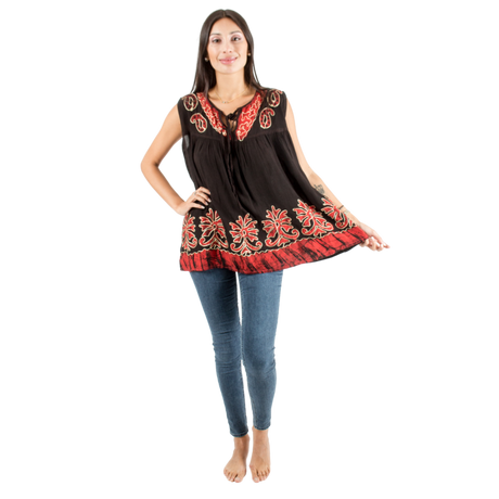 Blusa Darpita Negra con Rojo