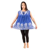 Blusa Darpita Azul con Blanco