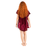 Blusa/Vestido Deepa Burdeo con Rosa