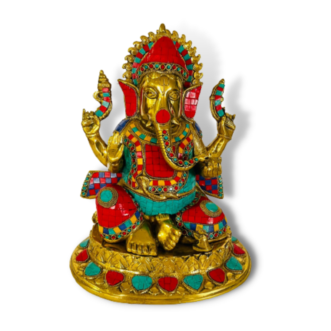 Figura de Bronce y Piedras Ganesh 11 Kgs