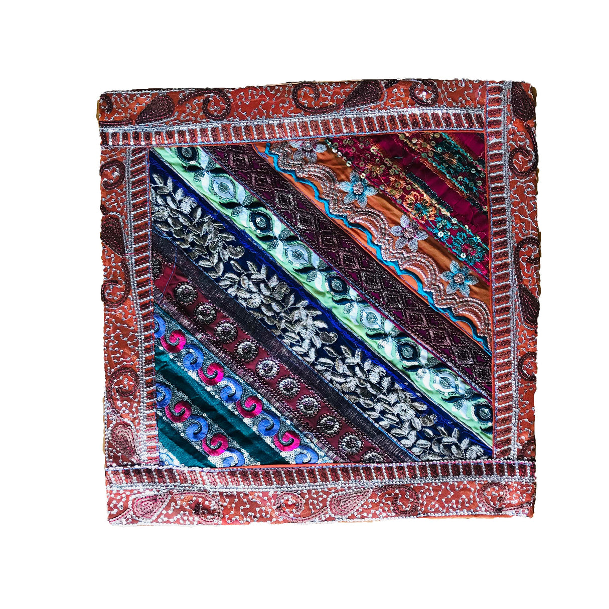 Fundas de Cojín Bordado a mano con Lentejuelas - Orange Colors