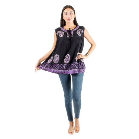 Blusaa Dayita Negro con Morado