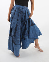 Pantalón Palazzo Azul Estampado Completo