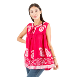 Blusa Dayita Rosado con Blanco