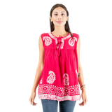 Blusa Dayita Rosado con Blanco