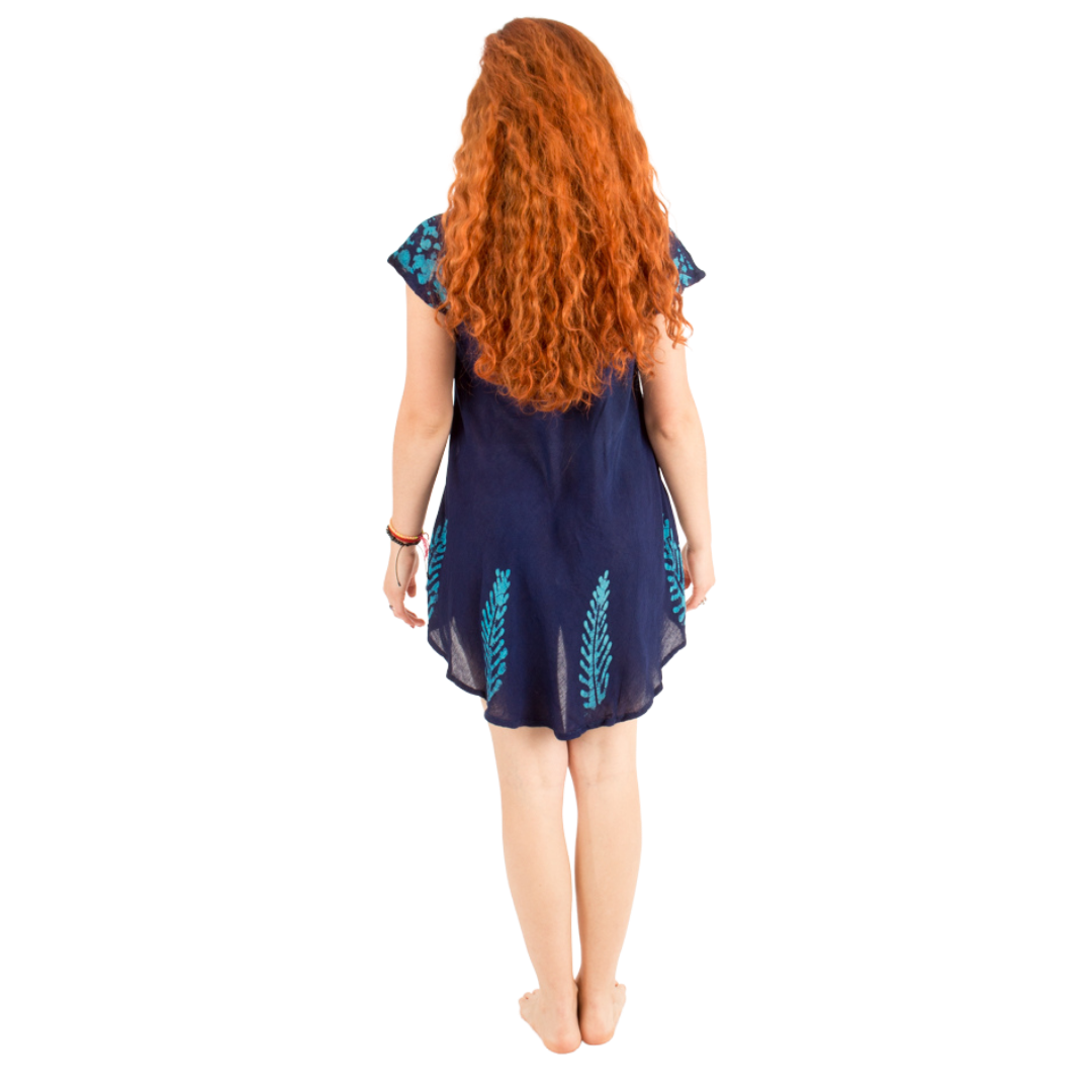 Blusa/Vestido  Devika Marino con Azul