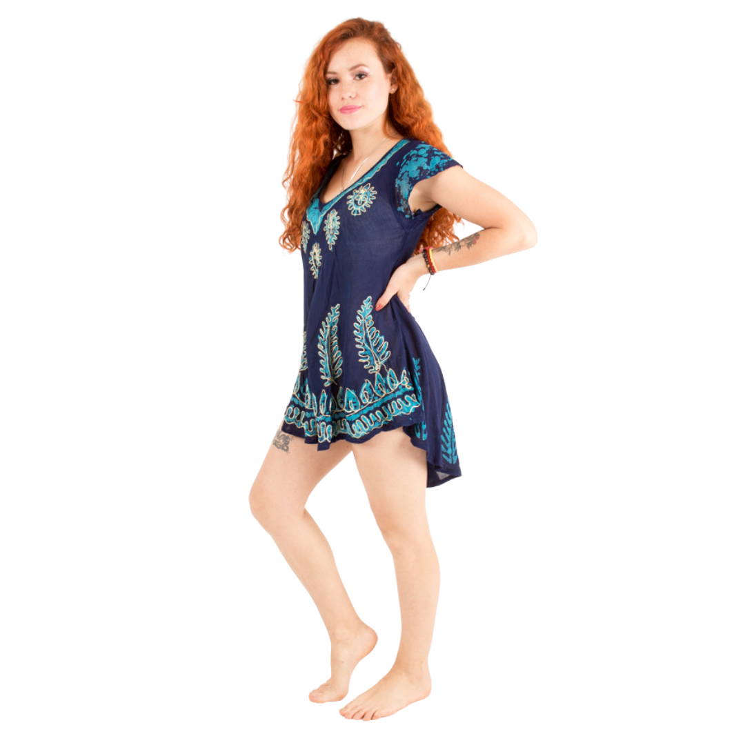 Blusa/Vestido  Devika Marino con Azul