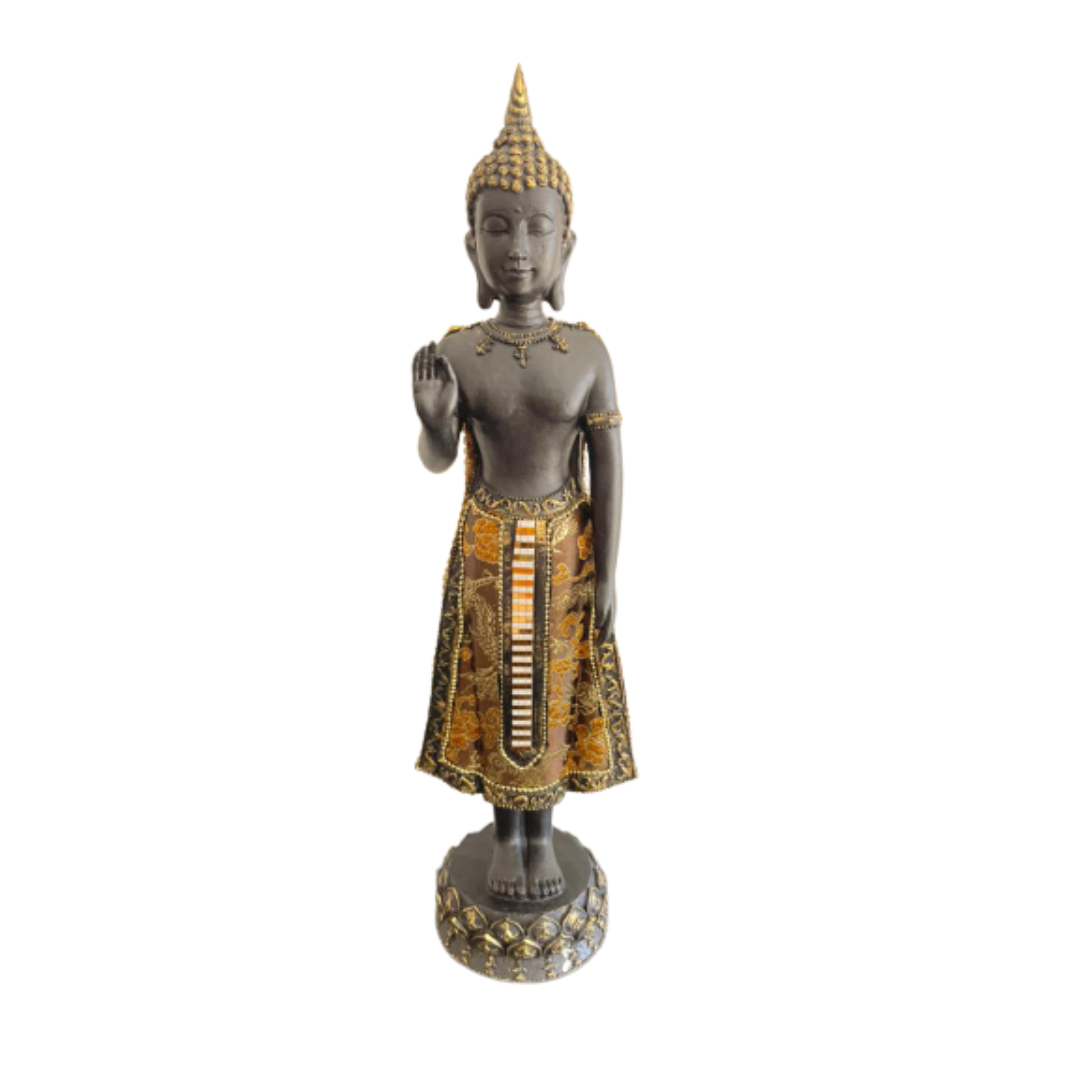 Buda Siddharta Black & Brown de Pie Mano Alzada