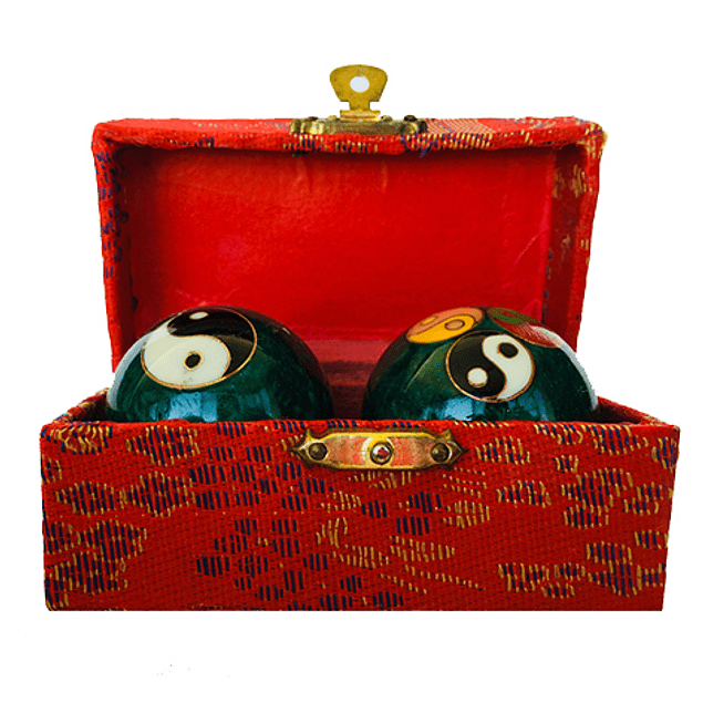 Bolas Chinas Verde Ying Yang